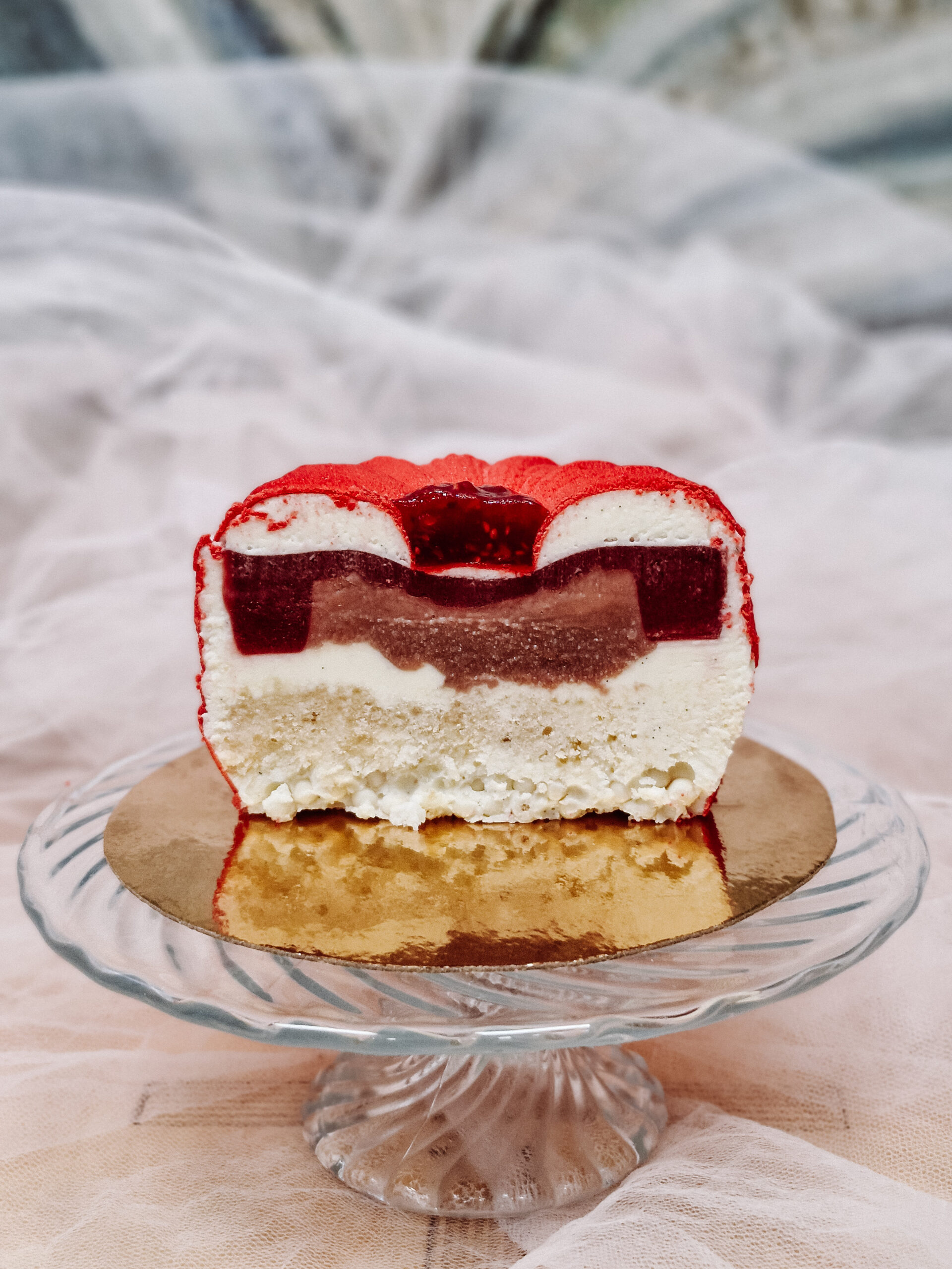 Bento Cake Malina & Wanilia – mini torcik na 4 osoby - obrazek 4