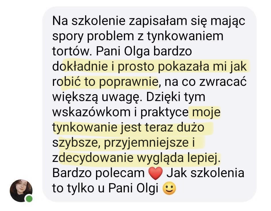 Opinia Magda — szkolenie z tortu od podstaw