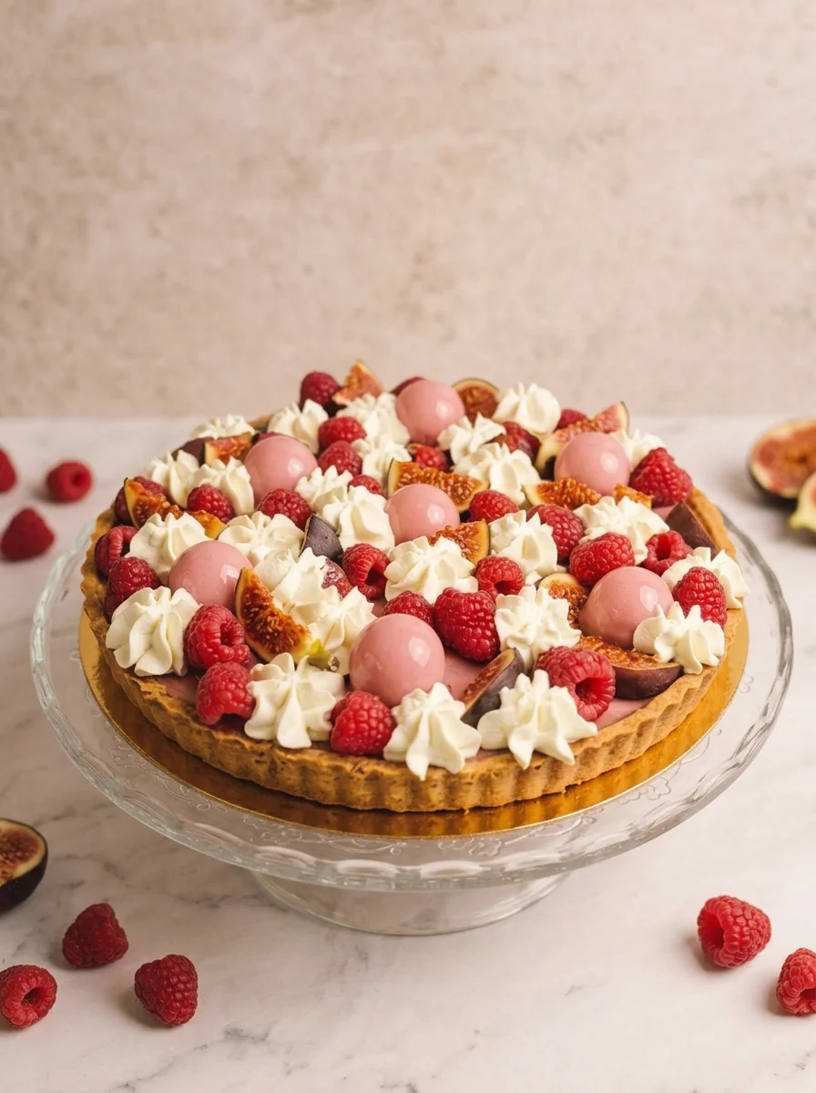 Tarta figowa z malinami